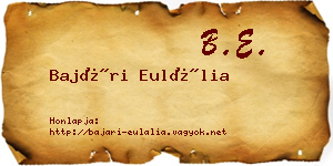 Bajári Eulália névjegykártya